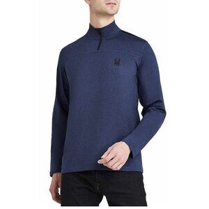 Spyder Active Men's Size 3XL Pullover Sweater Quarter Zip Pro Web Polyester Blue